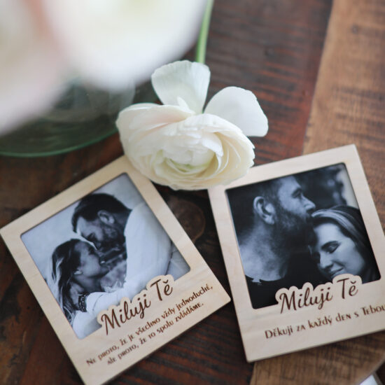 Fotomagnetka Miluji Tě s textem